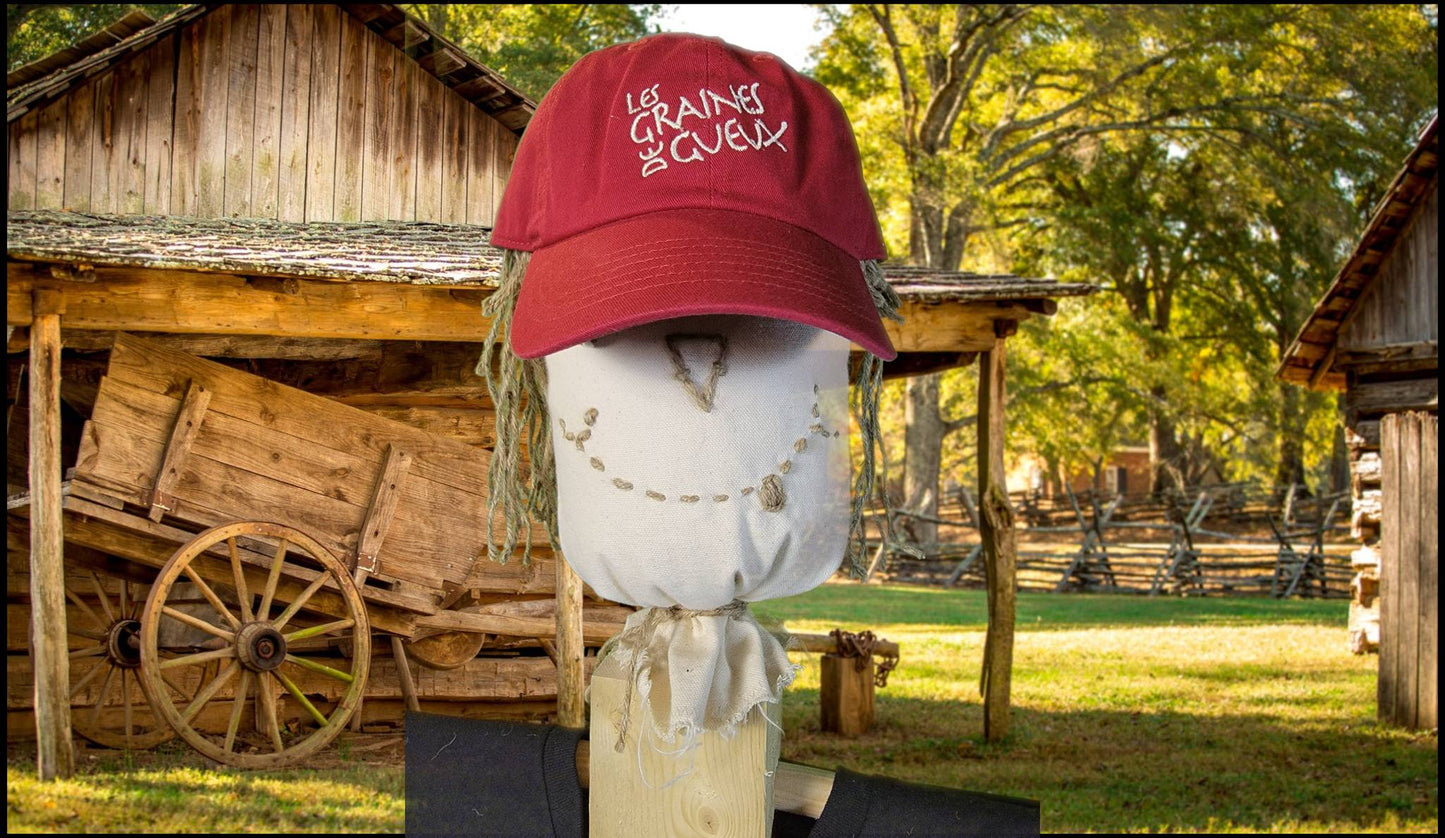 Casquette Les Graines de Gueux rouge et ivoire